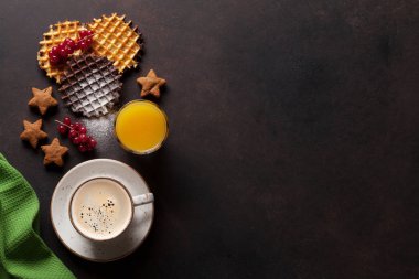 Kahve waffle ve tatlılar