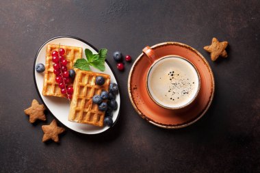 Kahve waffle ve tatlılar