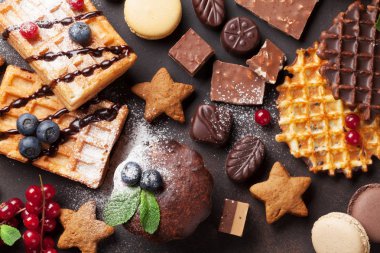 Waffle, şeker ve tatlılar