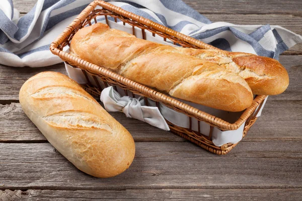 Fresh bread in basket — Stock Photo, Image