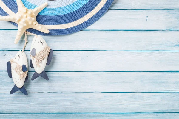 Шапка, морська зірка і рибний декор — стокове фото