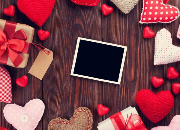 День святого Валентина фото рамка и сердца — стоковое фото