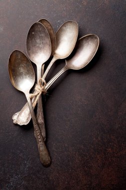 Old vintage spoons  clipart