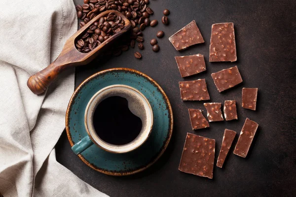 Kaffekopp och choklad — Stockfoto