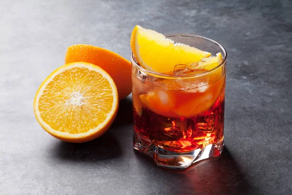 Negroni cocktail in glass — Stock Photo, Image