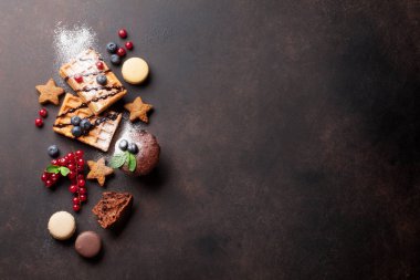 Waffle, şeker ve tatlılar