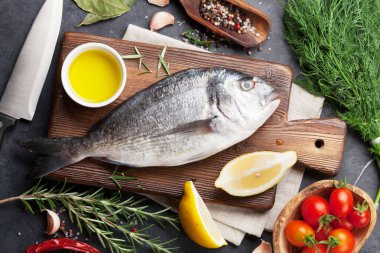 Fish cooking ingredients clipart