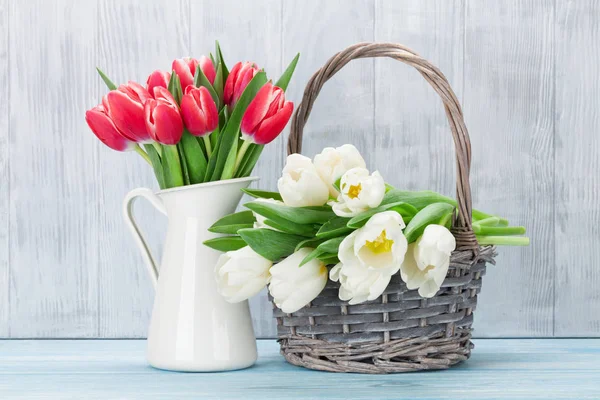 Színes tulipán csokrok — Stock Fotó