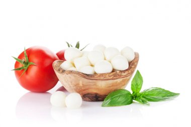 Mozzarella peyniri, domates ve fesleğen
