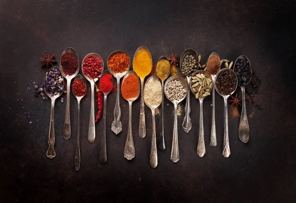 Various spices spoons — Stock Photo, Image