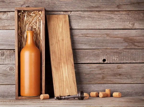 Wine bottle in box — Stock Photo, Image