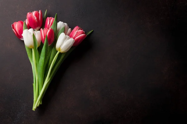 Színes tulipán csokor — Stock Fotó
