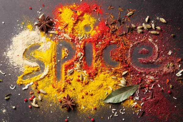Word Spice drawing on spices — Stock Photo, Image