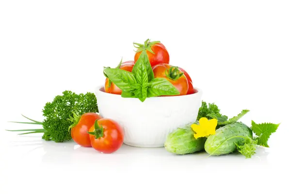 Ripe vegetables and herbs — Stock Photo, Image