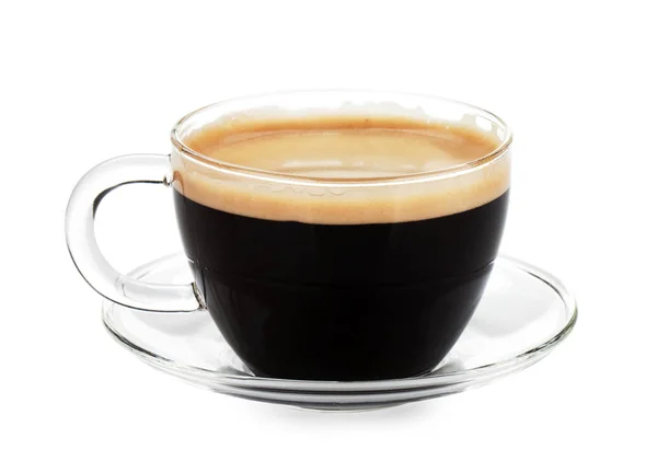 Espressokaffe i glas cup — Stockfoto