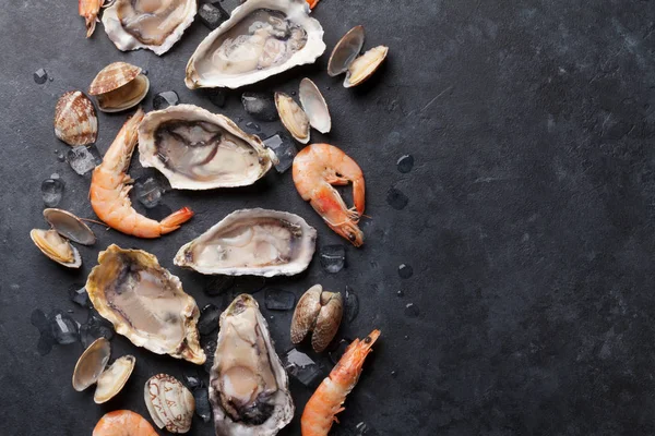 Oysters, prawns and scallops