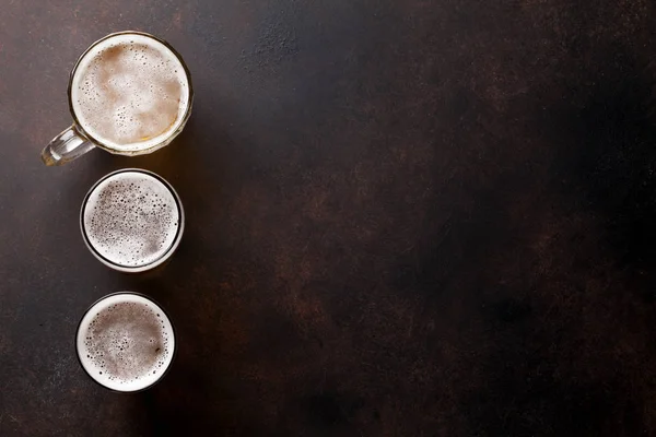 Tres tazas de cerveza —  Fotos de Stock