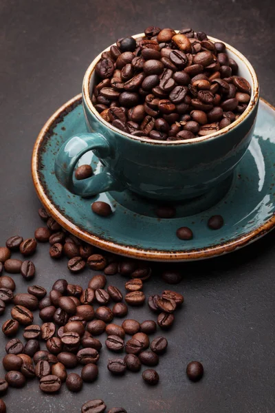 Coffee with roasted beans — Stock Photo, Image