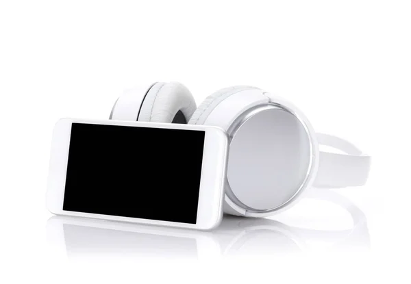 Smartphone and headphones isolated — Stock Photo, Image