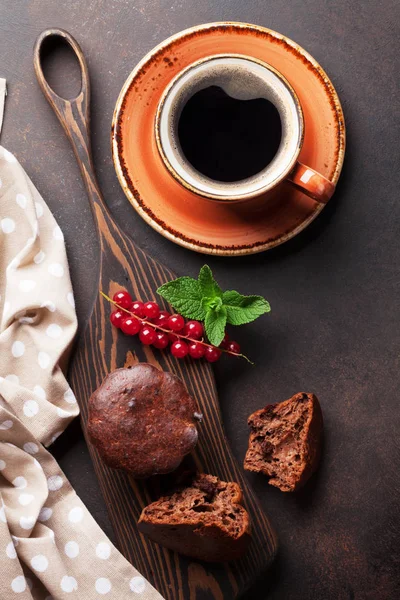 Kawa i ciasto z jagód — Zdjęcie stockowe