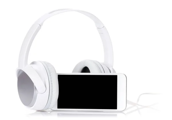 Smartphone and headphones isolated — Stock Photo, Image