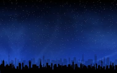 Manzarası ve gece gökyüzü