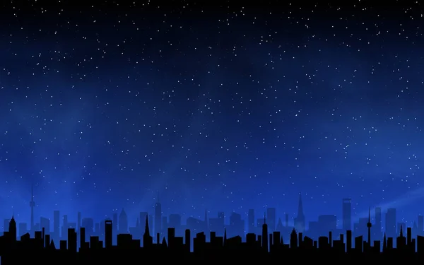 Skyline and night sky — Stock Photo, Image