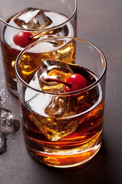 曼哈顿鸡尾酒威士忌 — 图库照片