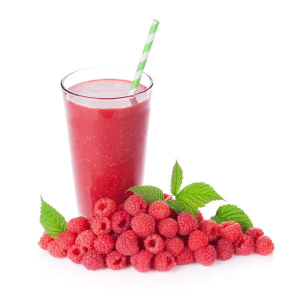 Himbeer-Smoothie und Beeren — Stockfoto