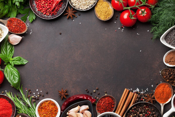 colorful spices and herbs