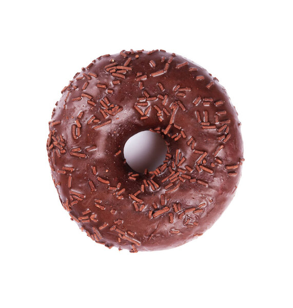 Chocolate donut with icing