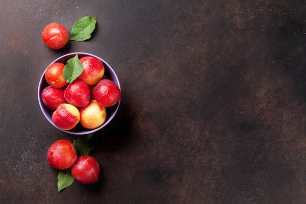 Ameixas maduras frescas — Fotografia de Stock