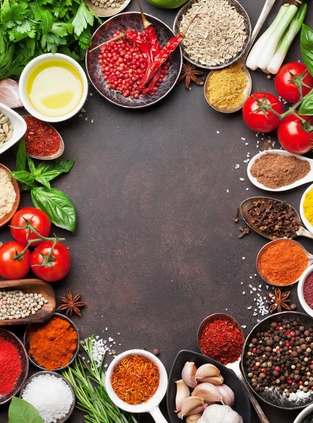 Various spices and herbs — Stock Photo, Image