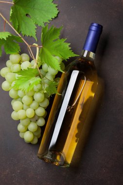 şarap şişesi ve üzüm
