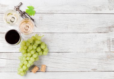şarap, gözlük ve üzüm