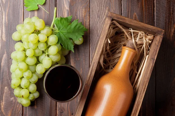 酒瓶和葡萄 — 图库照片