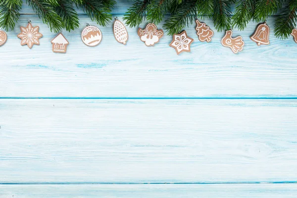 クッキーとクリスマスの背景 — ストック写真