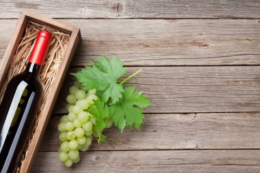 şarap şişesi ve üzüm