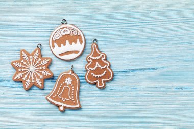 Zencefilli kurabiyeli Noel arkaplanı