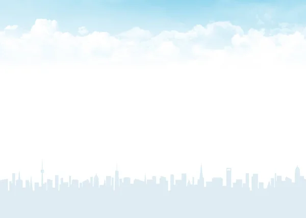 Skyline und blauer Himmel — Stockfoto