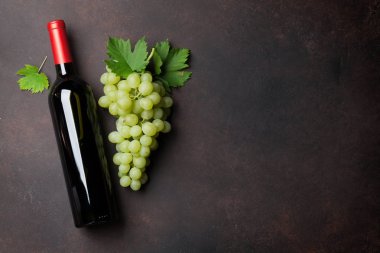 şişe şarap ve üzüm