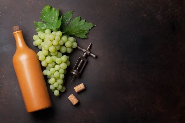 Botella de vino y uva —  Fotos de Stock