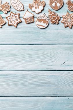 Zencefilli kurabiyeli Noel arkaplanı