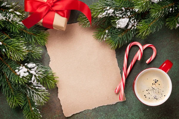 Piece of paper for christmas wishes — Stock Photo, Image