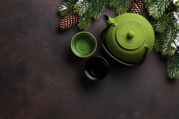 Christmas teapot and cups