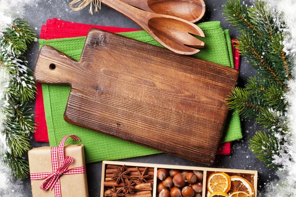 Arredo alimentare natalizio e utensili da cucina — Foto Stock