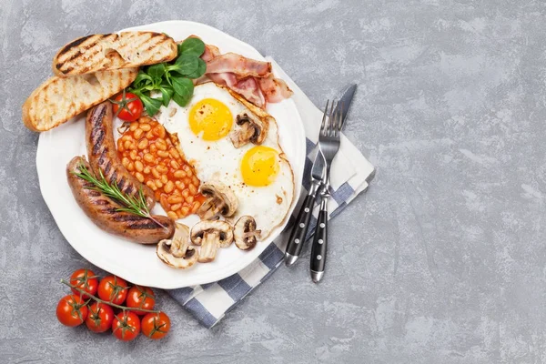 Traditionelles englisches Frühstück. — Stockfoto