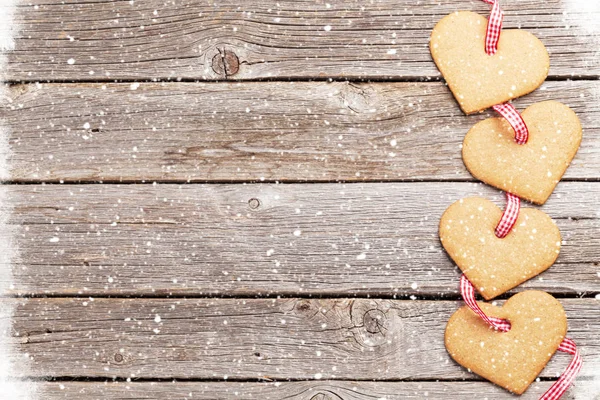 Biscoitos de gengibre coração — Fotografia de Stock