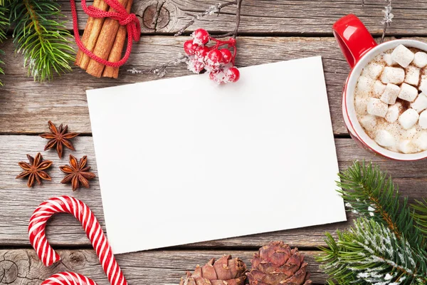 Noel Şekerler Çam Kozalakları Karlı Köknar Ağacı Ahşap Tablo — Stok fotoğraf