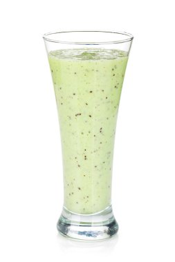 Kivi süt güler yüzlü beyaz arka plan üzerinde izole